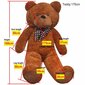 vidaXL rotaļu lācis, XXL, brūns plīšs, 160 cm цена и информация | Mīkstās (plīša) rotaļlietas | 220.lv