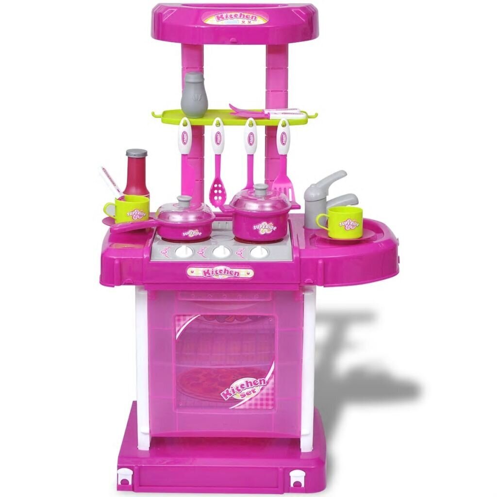 Bērnu rotaļu virtuve ar skaņas un gaismas efektiem, rozā cena un informācija | Rotaļlietas meitenēm | 220.lv