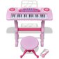 Bērnu rotaļu klavietes ar krēslu un mikrofonu, 37 taustiņi, rozā цена и информация | Attīstošās rotaļlietas | 220.lv