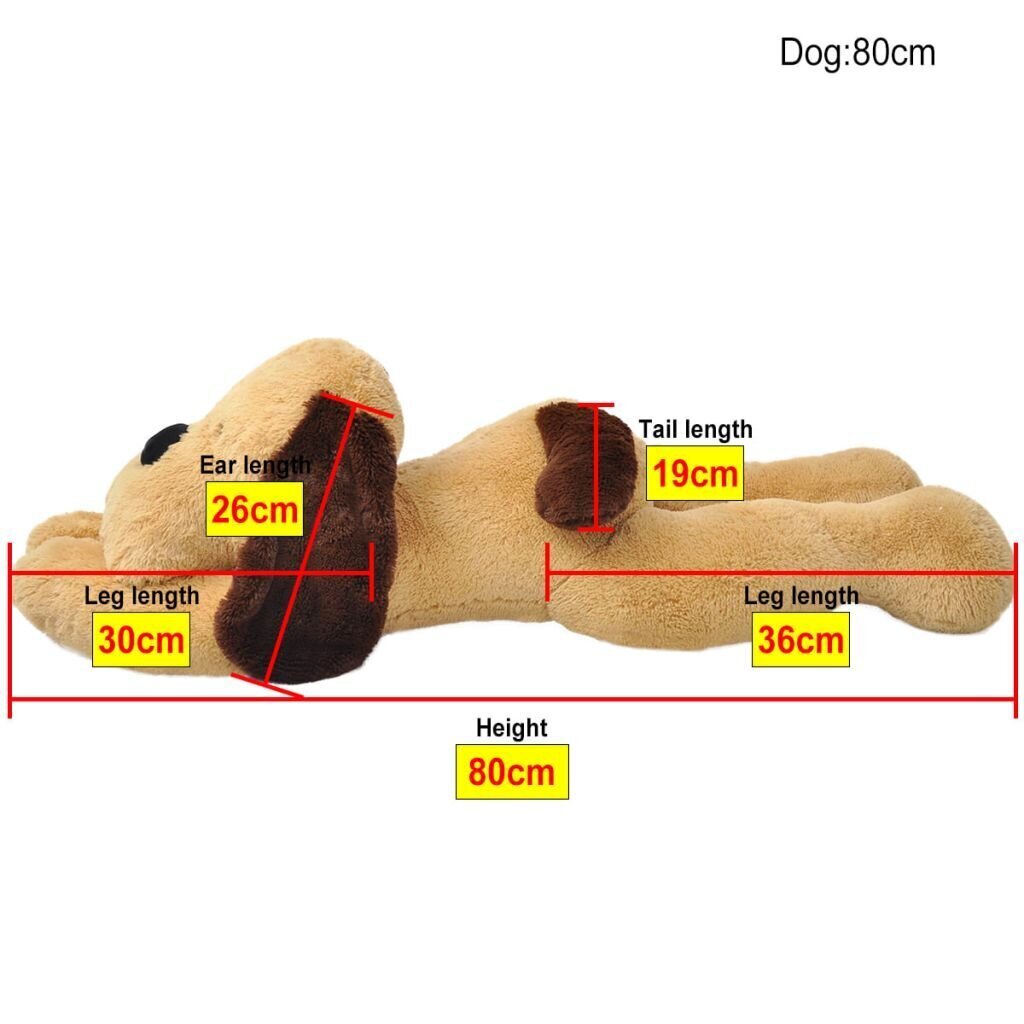 vidaXL rotaļu suns, brūns plīšs, 80 cm цена и информация | Mīkstās (plīša) rotaļlietas | 220.lv