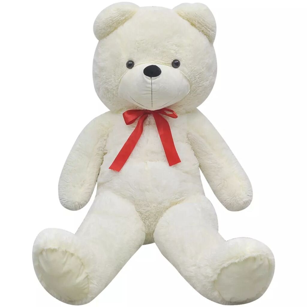 vidaXL rotaļu lācis, balts plīšs, 242 cm cena un informācija | Mīkstās (plīša) rotaļlietas | 220.lv