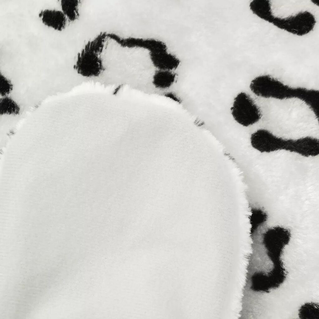 vidaXL leoparda paklājs, 139 cm, balts plīšs cena un informācija | Paklāji | 220.lv