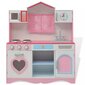 vidaXL rotaļu virtuve, rozā un balta, 82x30x100 cm, koks cena un informācija | Rotaļlietas meitenēm | 220.lv