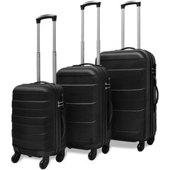 Три чемодана с колесами, черные цена и информация | Чемоданы, дорожные сумки  | 220.lv
