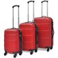 vidaXL trīs koferi ar riteņiem, sarkanā krāsā cena un informācija | Koferi, ceļojumu somas | 220.lv