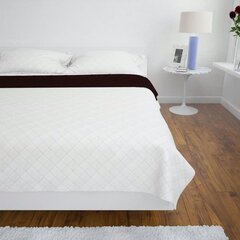 Divpusējs gultas pārklājs 220 x 240 cm, bēši brūns, stepēts cena un informācija | Gultas pārklāji, pledi | 220.lv
