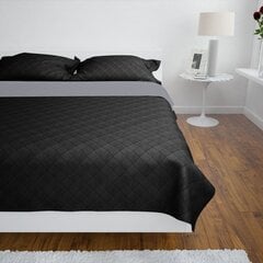 130884 Double-sided Quilted Bedspread Black/Grey 220 x 240 cm цена и информация | Покрывала, пледы | 220.lv