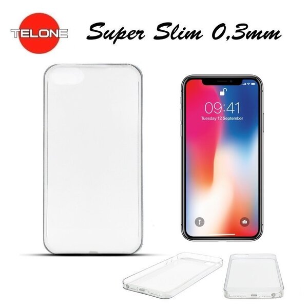 Telone Ultra Slim 0.3mm Back Case Apple iPhone X / iPhone 10 / iPhone XS super plāns telefona apvalks Caurspīdīgs