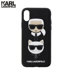 Telefona vāciņš KLHCPXKICKC Karl Lagerfeld Karl and Choupette Hard Case Black for iPhone X / XS цена и информация | Чехлы для телефонов | 220.lv