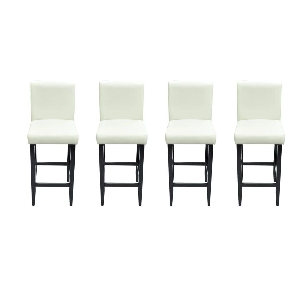vidaXL bāra krēsli, 4 gab., balta mākslīgā āda cena un informācija | Virtuves un ēdamistabas krēsli | 220.lv