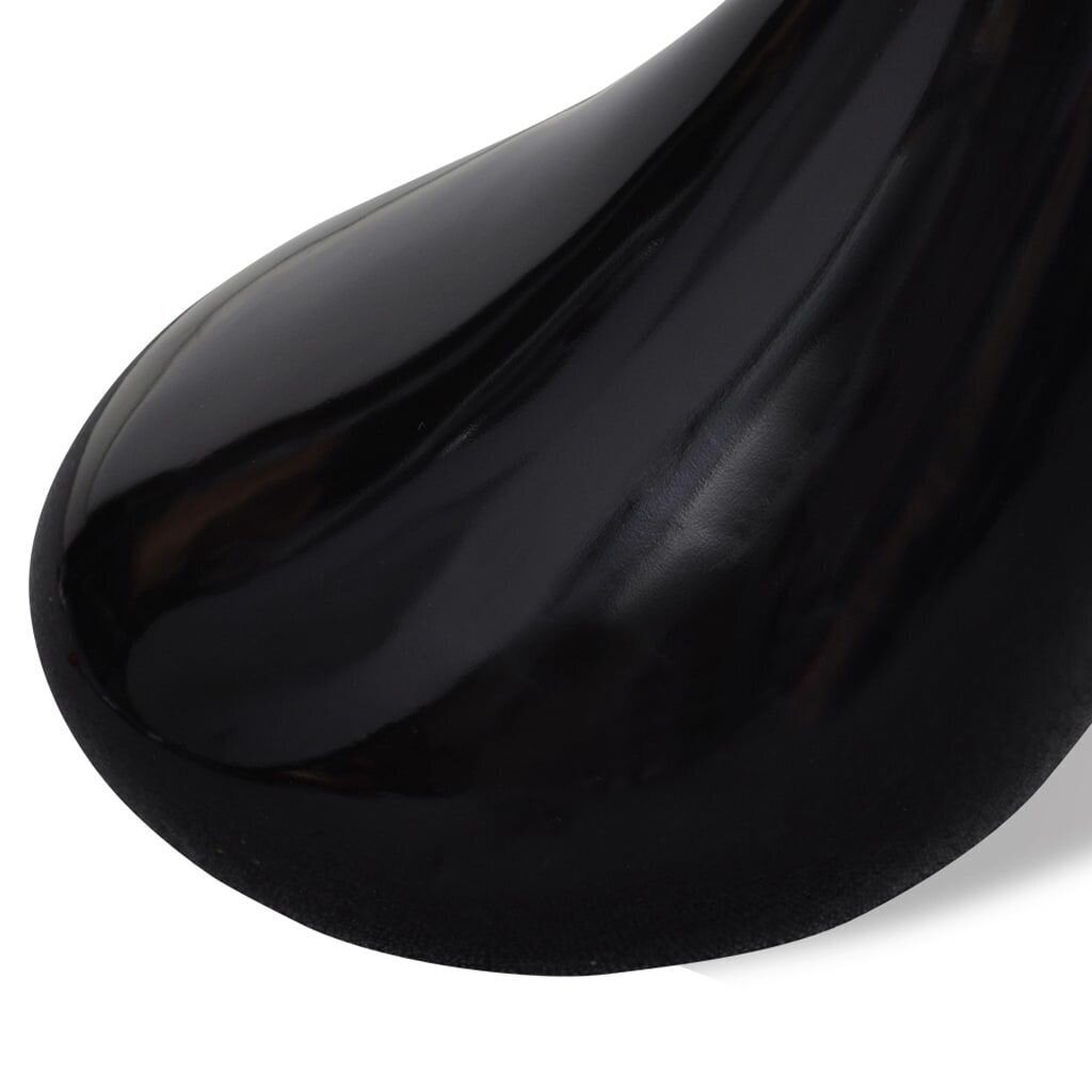 vidaXL kafijas galdiņš ar apaļas formas stikla virsmu, spīdīgs, melns cena un informācija | Žurnālgaldiņi | 220.lv