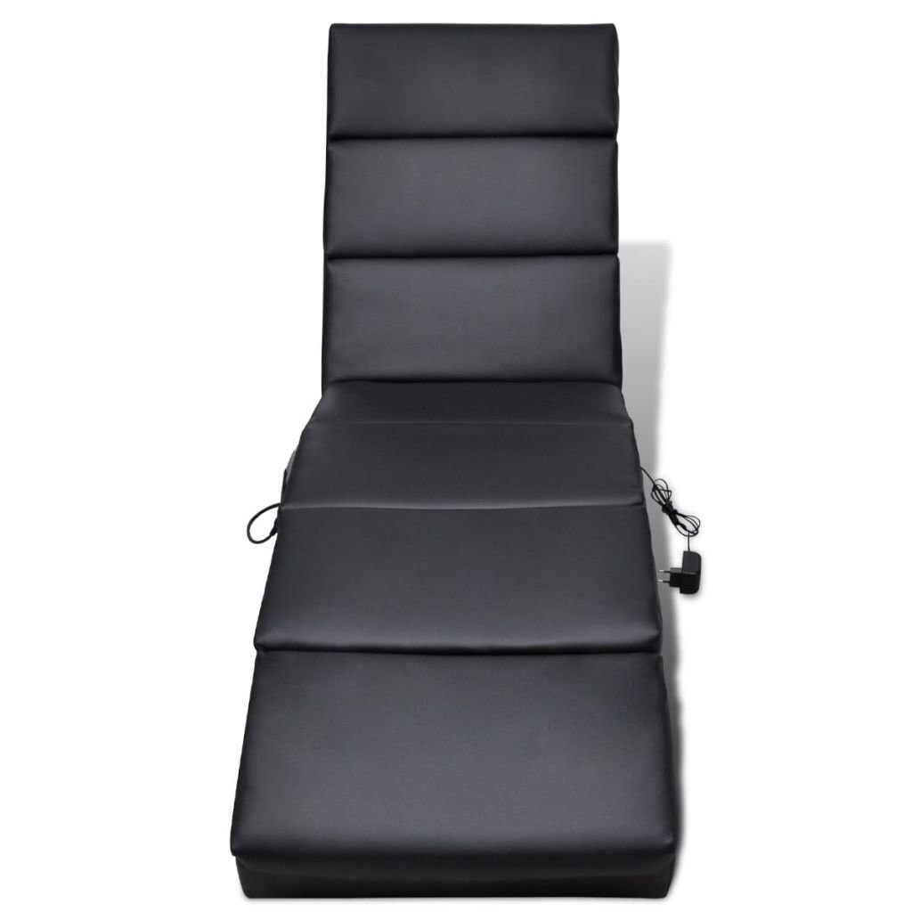 vidaXL masāžas zvilnis, melna mākslīgā āda cena un informācija | Atpūtas krēsli | 220.lv