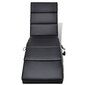 vidaXL masāžas zvilnis, melna mākslīgā āda cena un informācija | Atpūtas krēsli | 220.lv