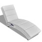 vidaXL masāžas zvilnis, balta mākslīgā āda цена и информация | Atpūtas krēsli | 220.lv