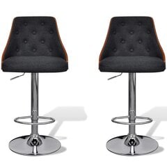 Барные стулья со спинкой и регулируемой высотой, 2 шт. цена и информация | Стулья для кухни и столовой | 220.lv