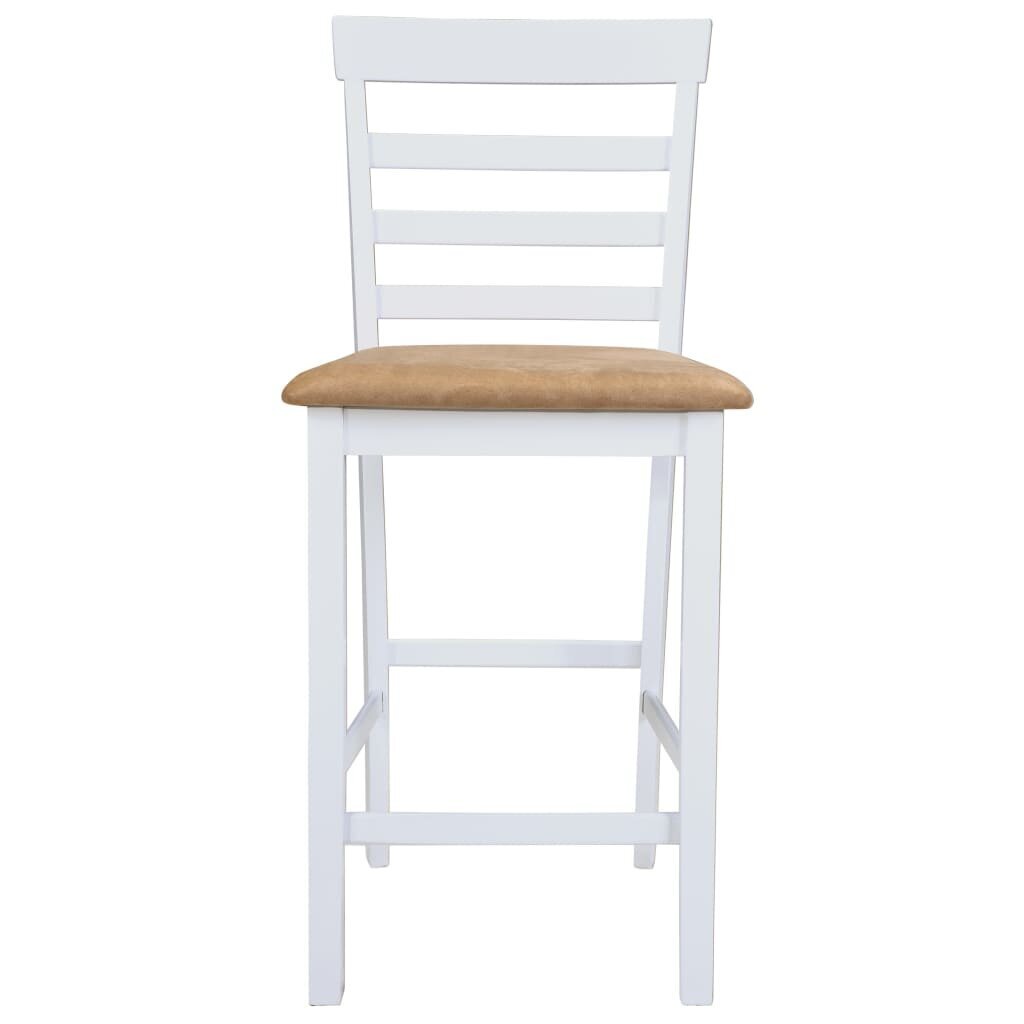 vidaXL bāra krēsli, 2 gab., balts audums cena un informācija | Virtuves un ēdamistabas krēsli | 220.lv