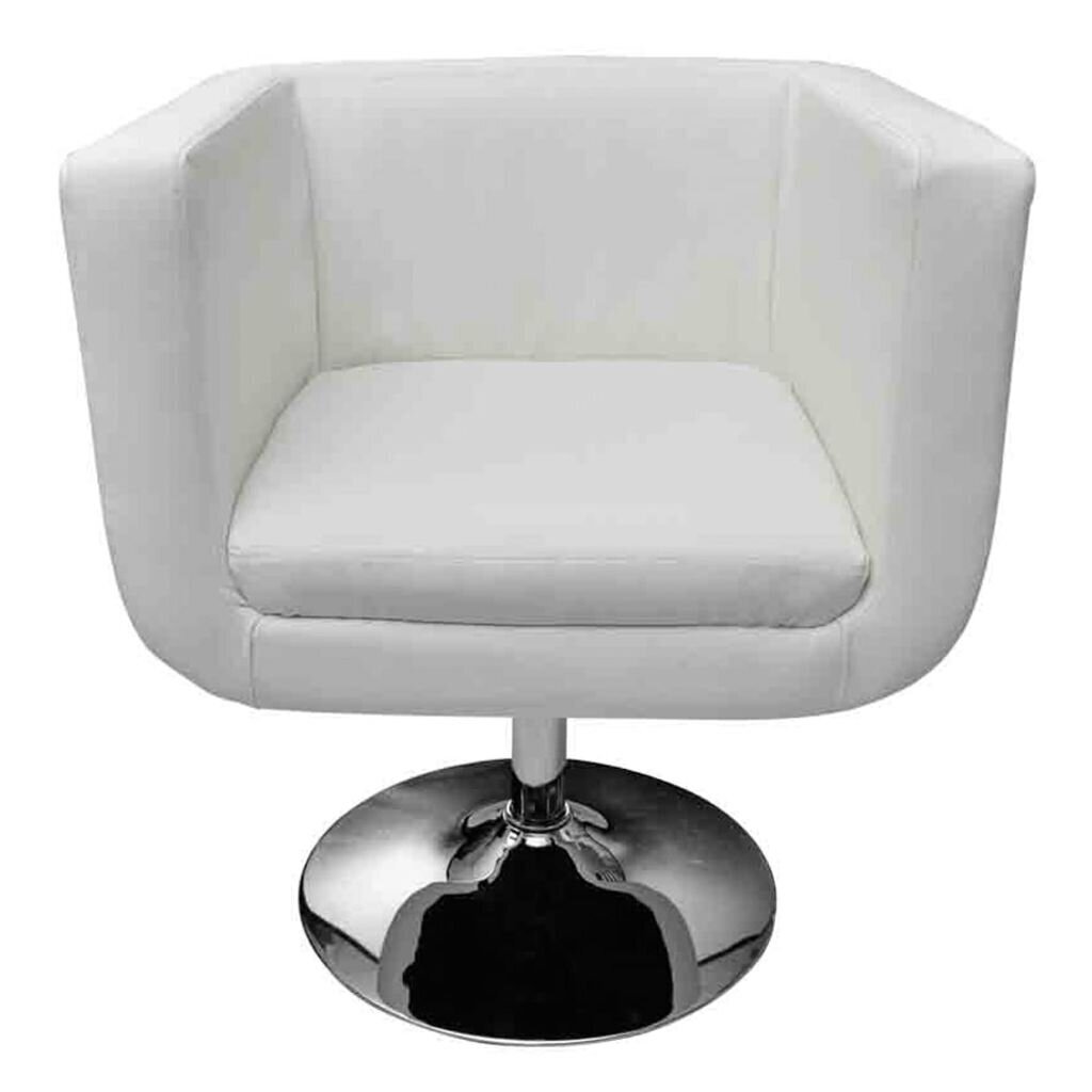 vidaXL bāra krēsli, 2 gab., balta mākslīgā āda cena un informācija | Atpūtas krēsli | 220.lv