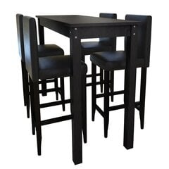 Барный столик с 4 барными стульями, черного цвета цена и информация | Комплекты мебели для столовой | 220.lv