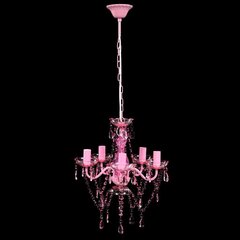 Розовая хрустальная люстра, 5 лампочек цена и информация | Люстры | 220.lv