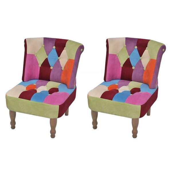 VidaXL franču stila krēsli ar tekstilmozaīkas dizaina audumu, 2 gab. cena |  220.lv