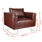 vidaXL atpūtas krēsls ar hromētām kājām, brūna mākslīgā āda cena un informācija | Atpūtas krēsli | 220.lv