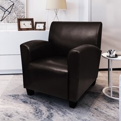 vidaXL atpūtas krēsls, tumši brūna mākslīgā āda cena un informācija | Atpūtas krēsli | 220.lv