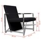 vidaXL atpūtas krēsls ar hromētām kājām, melna mākslīgā āda cena un informācija | Atpūtas krēsli | 220.lv