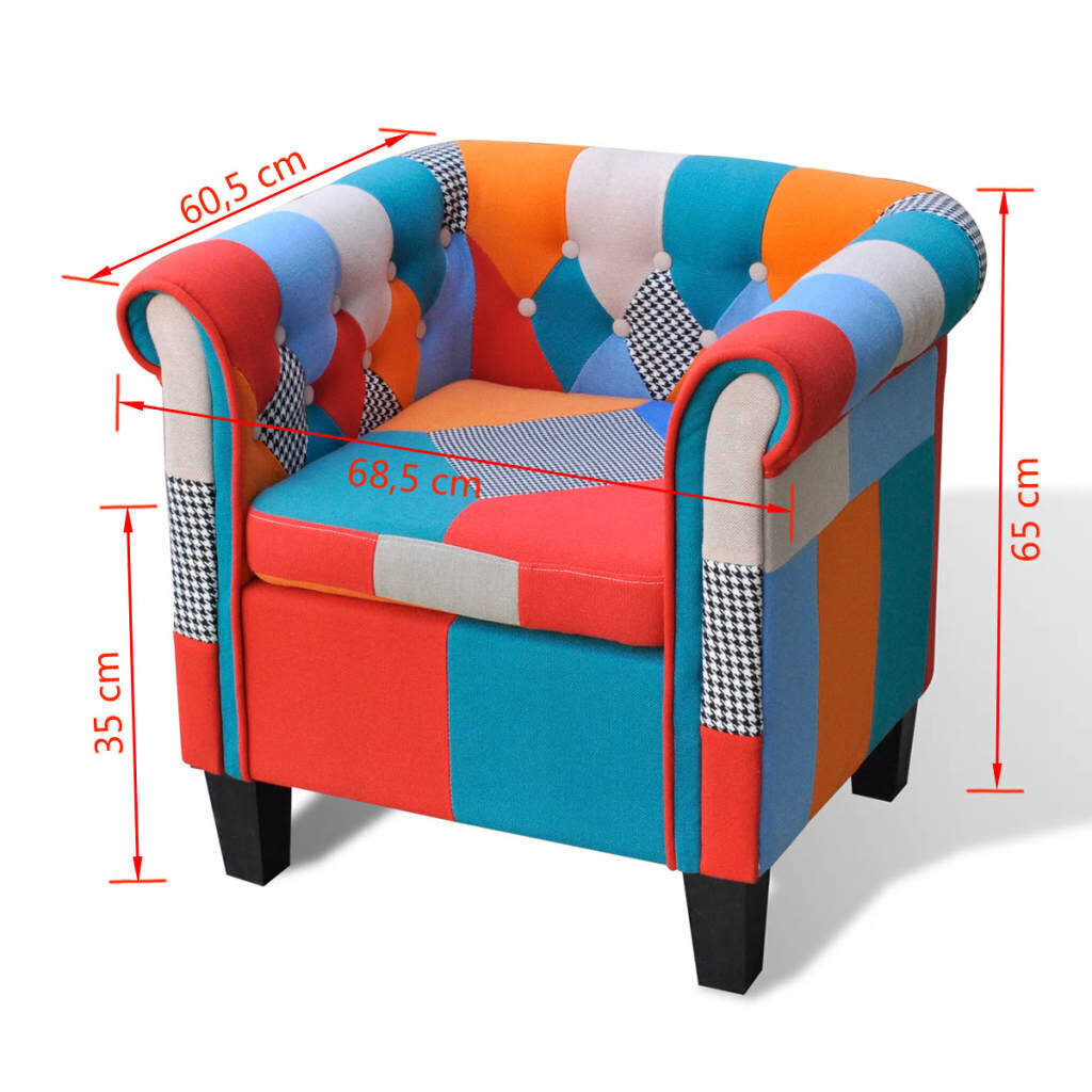 vidaXL atpūtas krēsls ar tekstilmozaīkas apdari цена и информация | Atpūtas krēsli | 220.lv