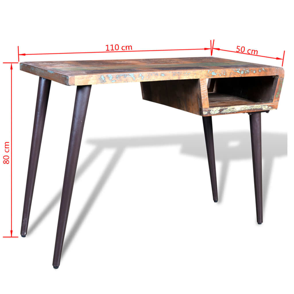 Galds no Pārstrādāta Koka ar Dzelzs Kājām 110 x 50 80 cm cena un informācija | Datorgaldi, rakstāmgaldi, biroja galdi | 220.lv