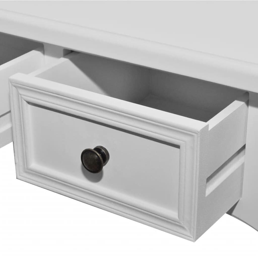 vidaXL tualetes konsoles galdiņš ar 3 atvilktnēm, balts cena un informācija | Žurnālgaldiņi | 220.lv