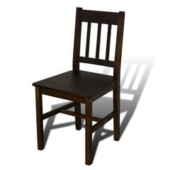 Обеденный стол с 4 стульями, темный цвет натурального дерева цена и информация | Комплекты мебели для столовой | 220.lv