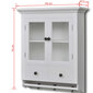vidaXL virtuves sienas skapītis, stikla durvis, balts koks cena un informācija | Virtuves skapīši | 220.lv