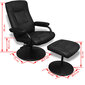 vidaXL TV krēsls ar kāju soliņu, melna mākslīgā āda цена и информация | Atpūtas krēsli | 220.lv