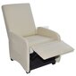 vidaXL saliekams atpūtas krēsls, krēmkrāsas mākslīgā āda цена и информация | Atpūtas krēsli | 220.lv