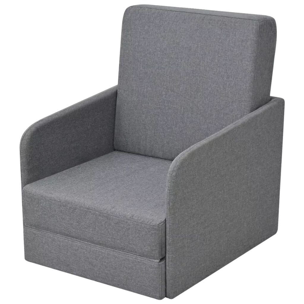 vidaXL izvelkams krēsls, gaiši pelēks audums цена и информация | Atpūtas krēsli | 220.lv
