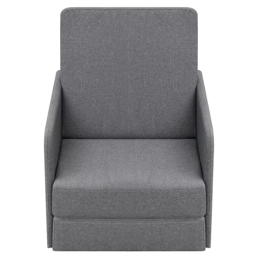 vidaXL izvelkams krēsls, gaiši pelēks audums цена и информация | Atpūtas krēsli | 220.lv