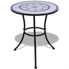Набор мебели для кафе, стол 60 см Ø, 2 стула, синяя/белая мозаика цена и информация | Комплекты уличной мебели | 220.lv