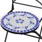 vidaXL 3-daļīgs bistro mēbeļu komplekts, keramikas flīzes, zils, balts cena un informācija | Dārza mēbeļu komplekti | 220.lv