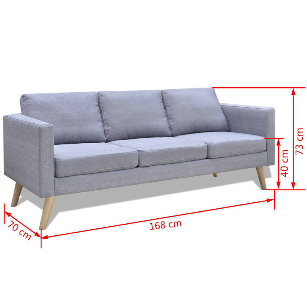 vidaXL dīvānu komplekts, 2 dīvāni, gaiši pelēks audums цена и информация | Dīvānu komplekti | 220.lv