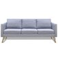 vidaXL dīvānu komplekts, 2 dīvāni, gaiši pelēks audums cena un informācija | Dīvānu komplekti | 220.lv