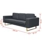 vidaXL divvietīgs un trīsvietīgs auduma dīvāns, tumši pelēks cena un informācija | Dīvānu komplekti | 220.lv