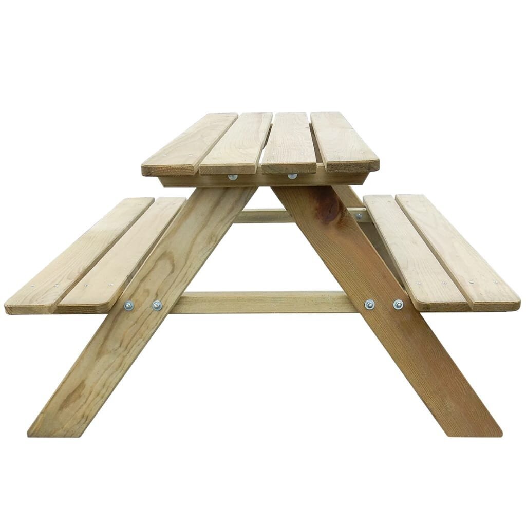 vidaXL bērnu piknika galds, 89 x 89,6 x 50,8 cm, priedes koks cena un informācija | Dārza galdi | 220.lv