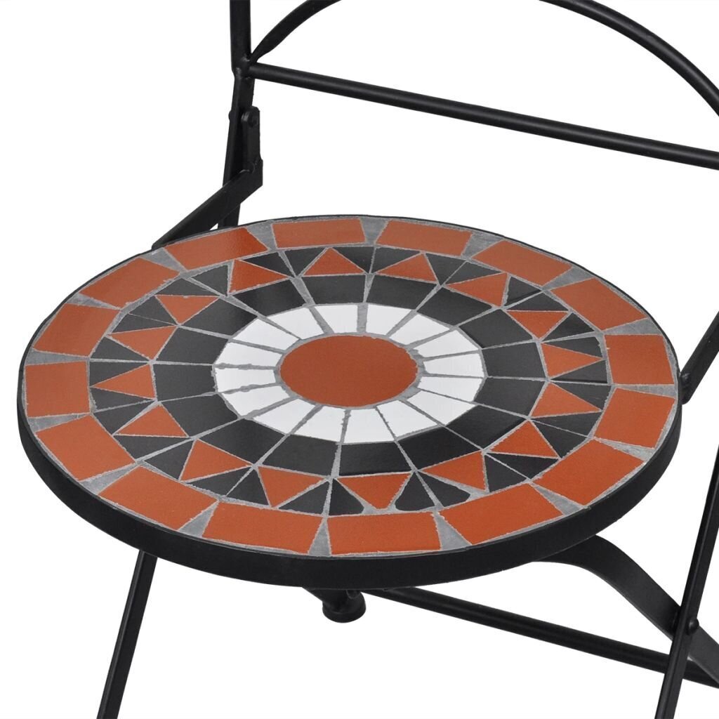 vidaXL saliekami bistro krēsli, 2 gab., keramika, sarkanbrūni un balti цена и информация | Dārza krēsli | 220.lv
