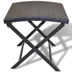 Складной стул, имитация плетения тростника, черный цена и информация | скамейка со столиком | 220.lv