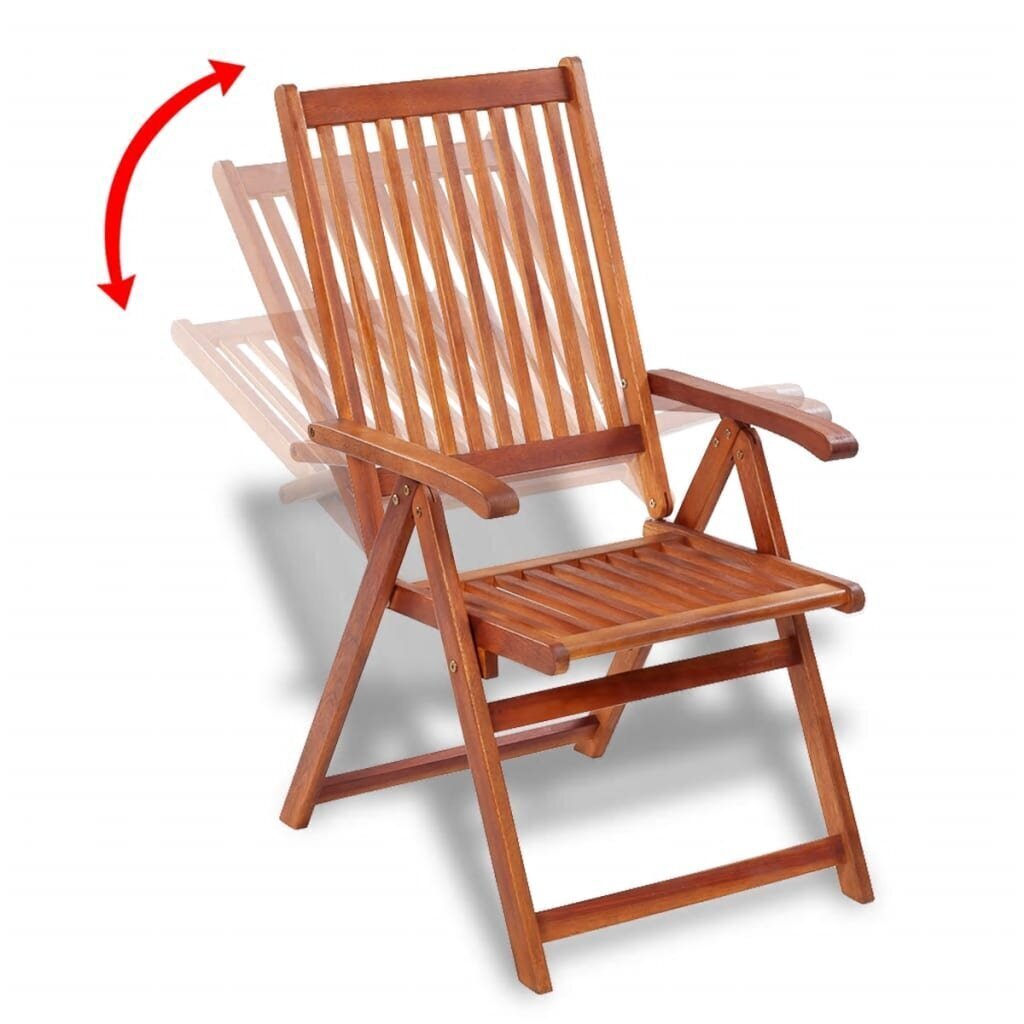vidaXL saliekami dārza krēsli, 2 gab., akācijas masīvkoks, brūni cena un informācija | Dārza krēsli | 220.lv
