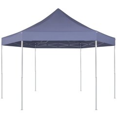 Шестиугольная складная беседка - шатер, темно-синяя, 3,6х3,1 м цена и информация | Беседки | 220.lv