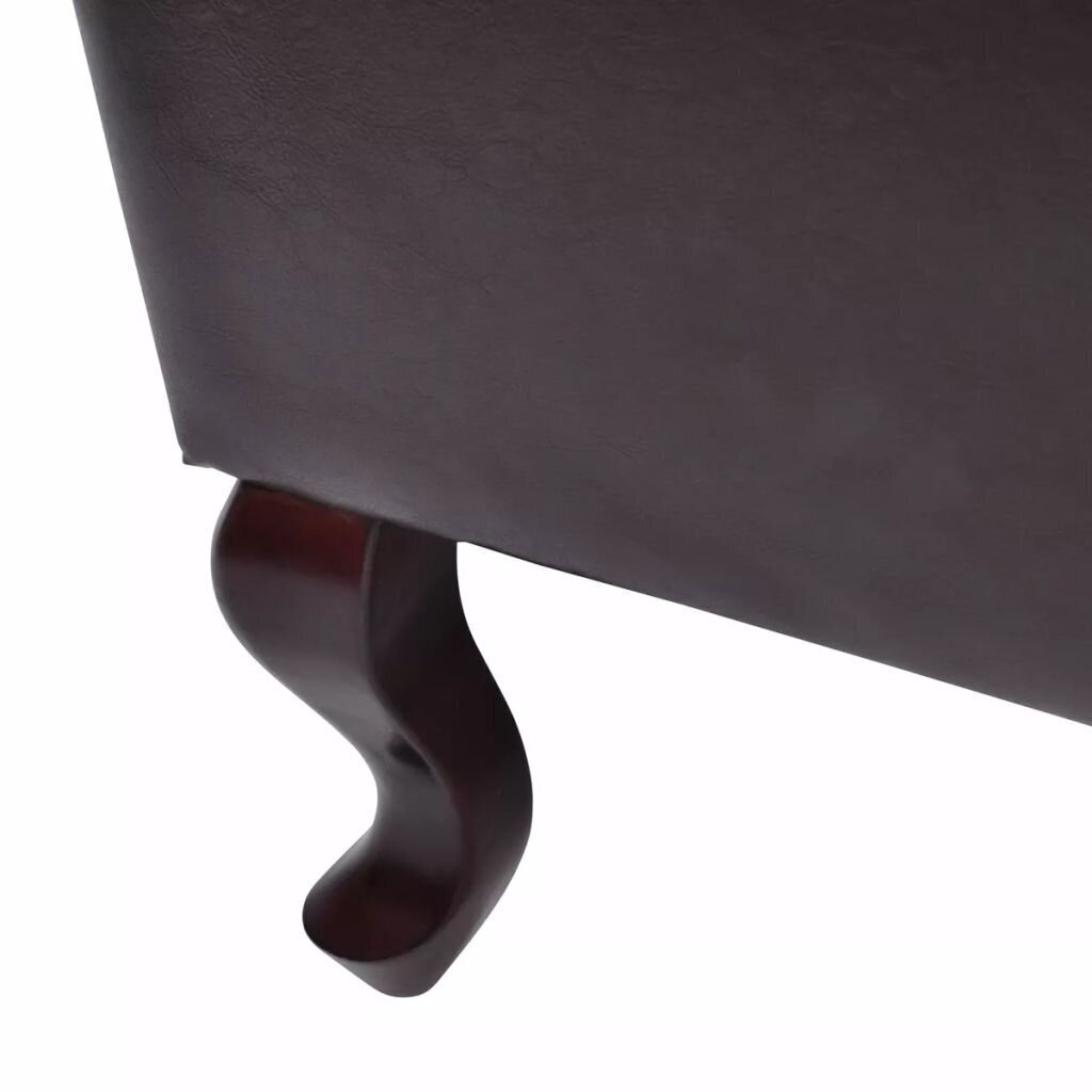 vidaXL atpūtas krēsls ar kājsoliņu, tumši brūna mākslīgā āda cena un informācija | Atpūtas krēsli | 220.lv