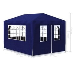vidaXL svinību telts, 3x4 m, zila цена и информация | Беседки, навесы, тенты | 220.lv