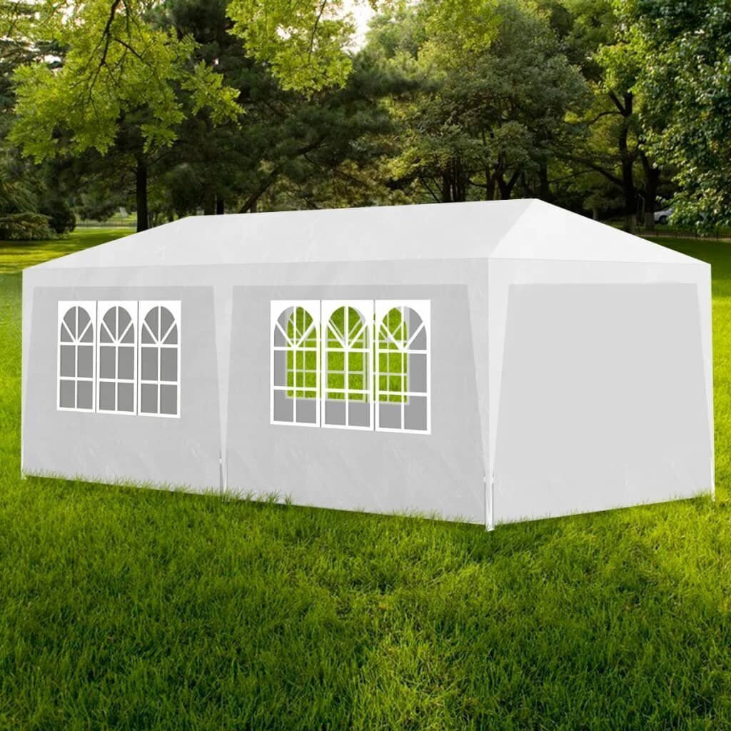 vidaXL svinību telts, 3x6 m, balta cena un informācija | Dārza nojumes un lapenes | 220.lv