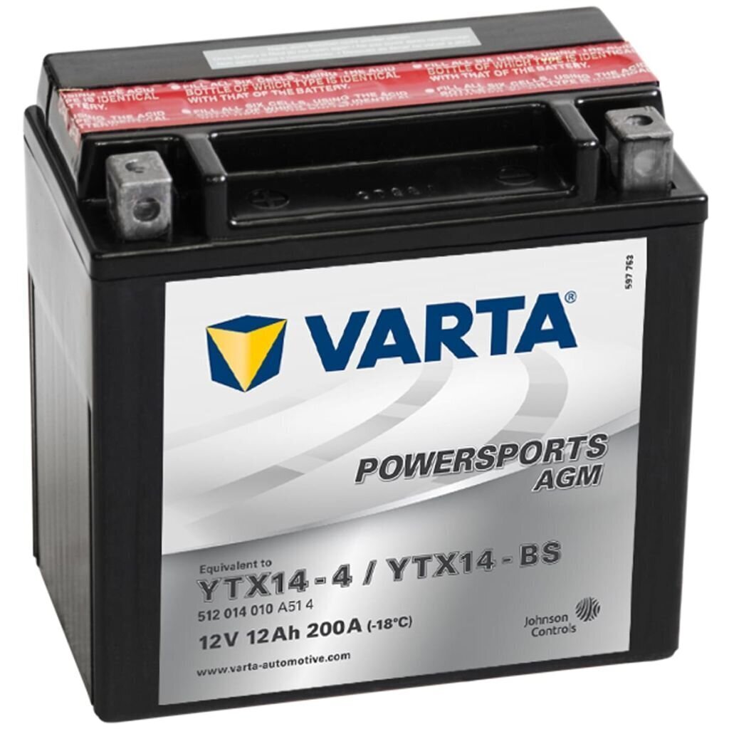 Varta motocikla akumulators Powersports AGM, YTX14-4/YTX14-BS цена и информация | Moto akumulatori | 220.lv